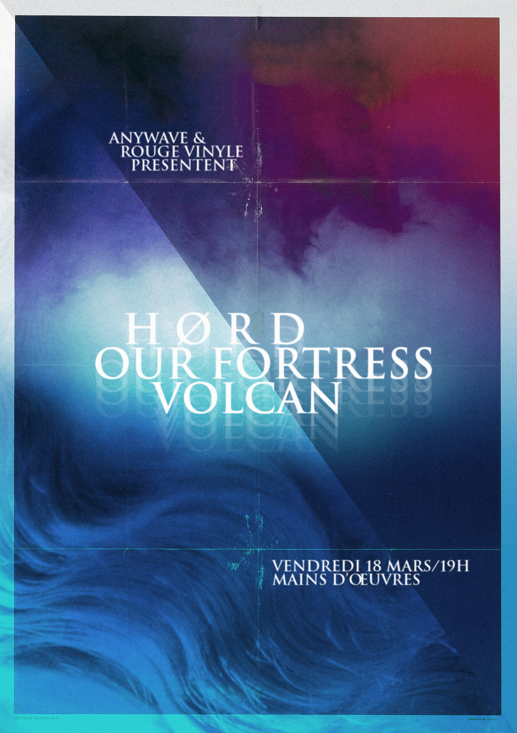 ROUGE VINYLE & ANYWAVE : Volcan, Hørd, Our Fortress - lives & A V G V S T - dj set Le rituel des synthétiseurs est en marche... une réunification orchestrée à Saint Ouen par la confrérie des machines du Sud-Ouest. Incantations cold, nappes ensorcelantes et beats hypnotiques : un cérémonial qui mènera les célébrants de la synth wave à la rave. Volcan, Hørd et Our fortress forment les variations du spectre post punk électronique, natif de Bordeaux. Le 18 mars sera l'occasion de célébrer l'actualité récente : « Thysia » de Volcan sorti en décembre chez Camisole Records et « Focus on light » de Hørd chez Giallo Disco en février 2016.