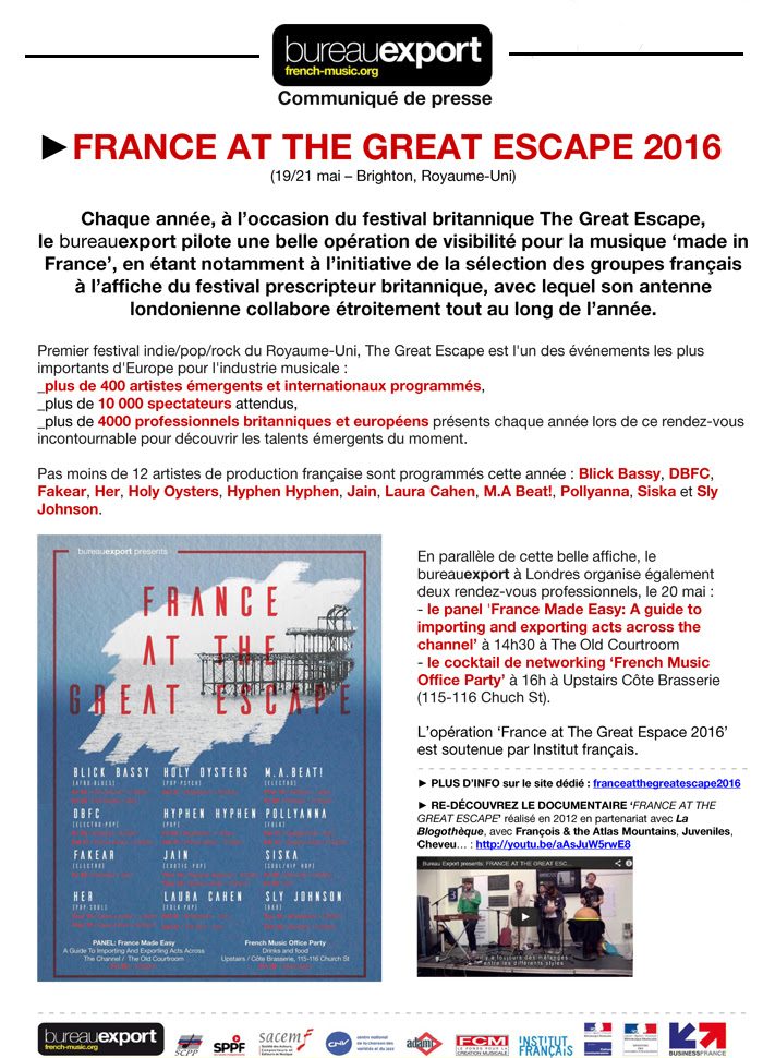 FRANCE AT THE GREAT ESCAPE 2016