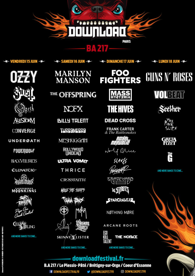 Download Festival Paris du 15 au 18 Juin 2018