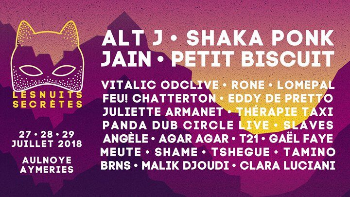 Affiche Festivals desNuits Secrètes 2018