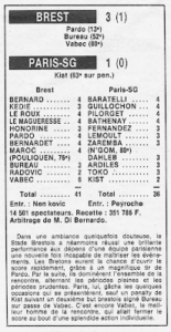 Brest-PSG saison 1982-83 - France Football
